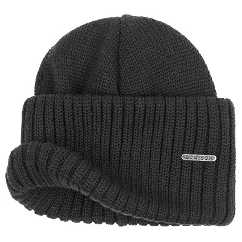 Stetson Northport Knit Hat Women/Men | Made in Italy Black Stetson ‎unisex-ad Hats & Caps
