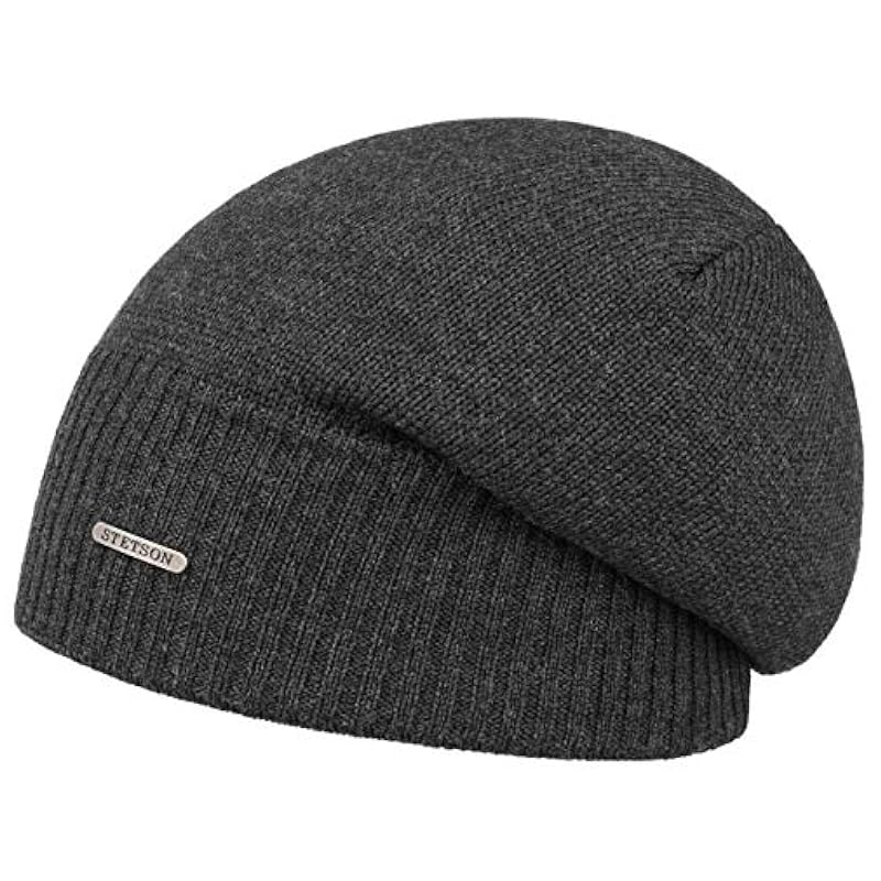 Stetson Hats & Caps ‎womens Stetson Wool Merino Oversize Beanie Women/Men - Made in Italy Anthracite