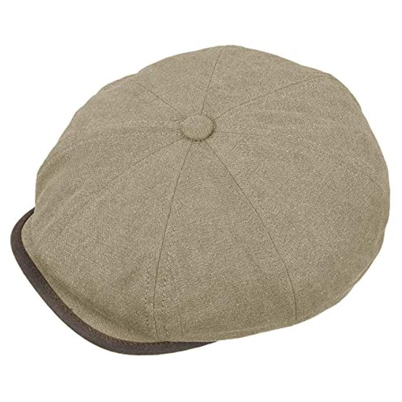 ‎mens Hats & Caps Stetson Stetson Hatteras Seward Canvas Flat Cap Men Beige 6 3/4-6 7/8