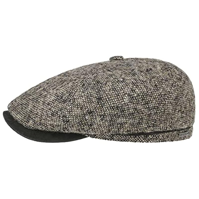 ‎mens Hats & Caps Stetson Stetson Brooklin Virgin Wool Contrast Flat Cap Men Black 7 3/4-7 7/8