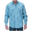 Stetson Aqua Paisley Print On Poplin Men146s Collection- Spring Iii (XL) 11-001-0425-0274BU ‎mens Shirts Stetson