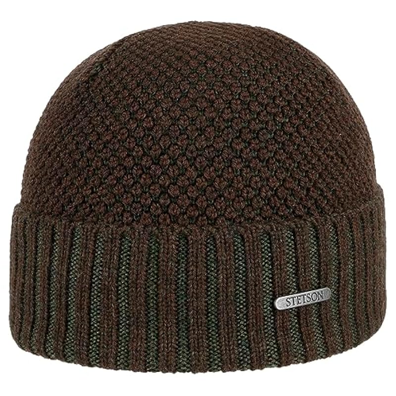 Stetson Tevida Merino Beanie with Cuff Men - Made in Italy Dark Brown ‎mens Hats & Caps Stetson