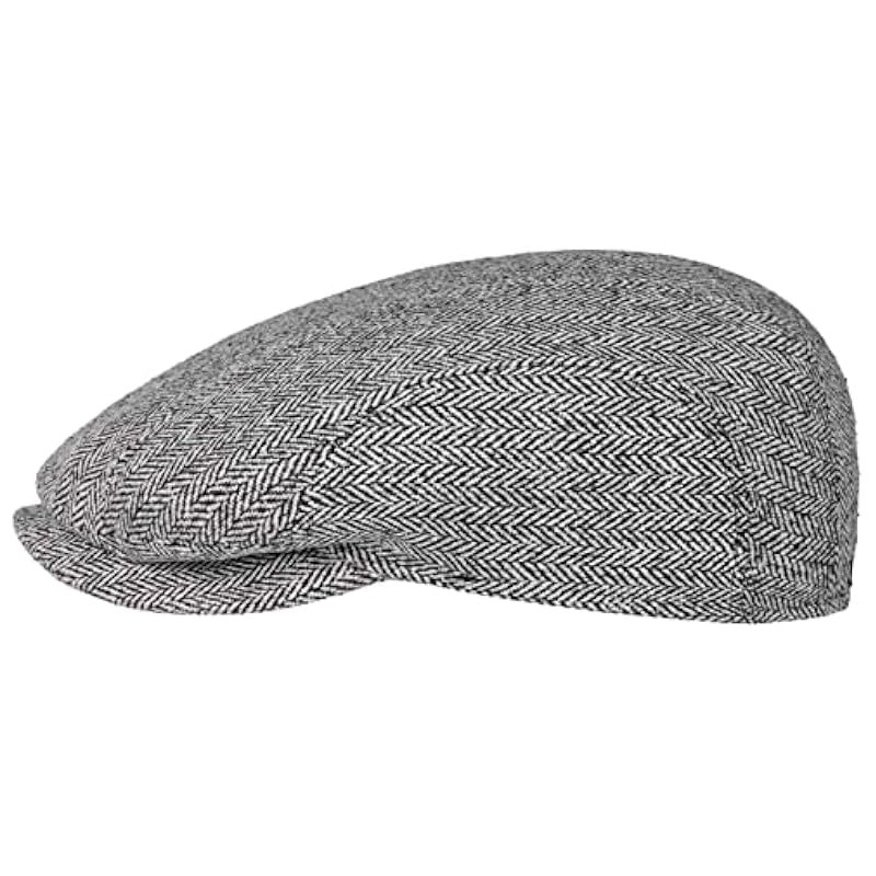 Stetson Herringbone Silk Driver Flat Cap Women/Men - Made in The EU Black-white ‎womens Hats & Caps Stetson