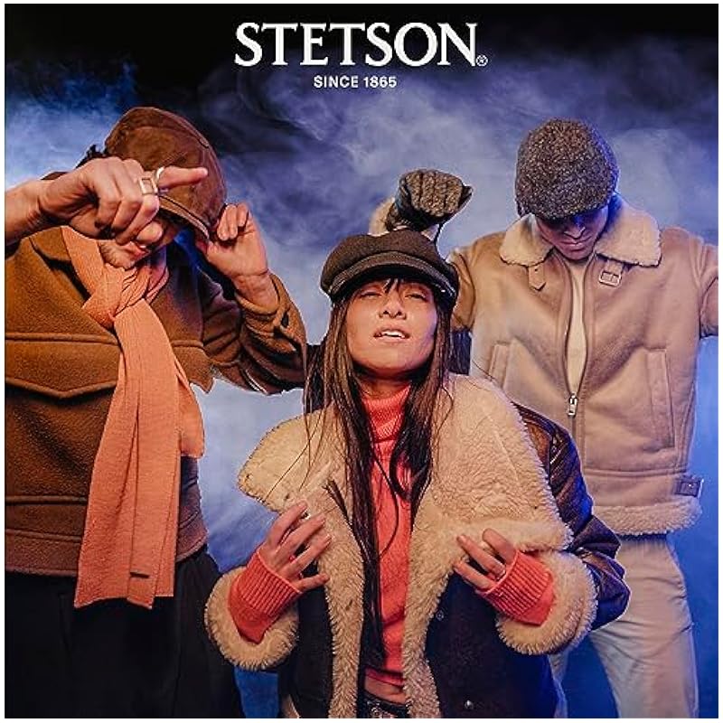 Stetson Hats & Caps ‎mens Stetson Hatteras Oily Goat Flat Cap Men - Made in Germany Dark Brown