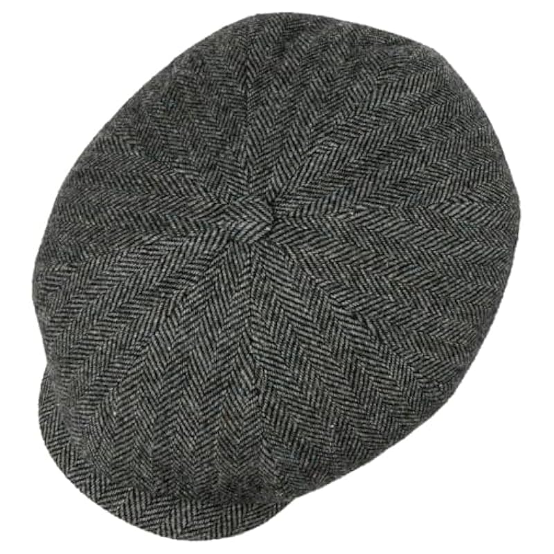 ‎mens Hats & Caps Stetson Stetson Hatteras Classic Wool Flat Cap Men - Grey-black
