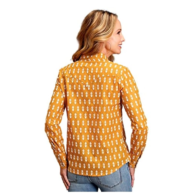 Stetson Women's Southwestern Embroidered Western Snap Shirt Yellow Large Stetson ‎womens Tops, Tees & Blouses