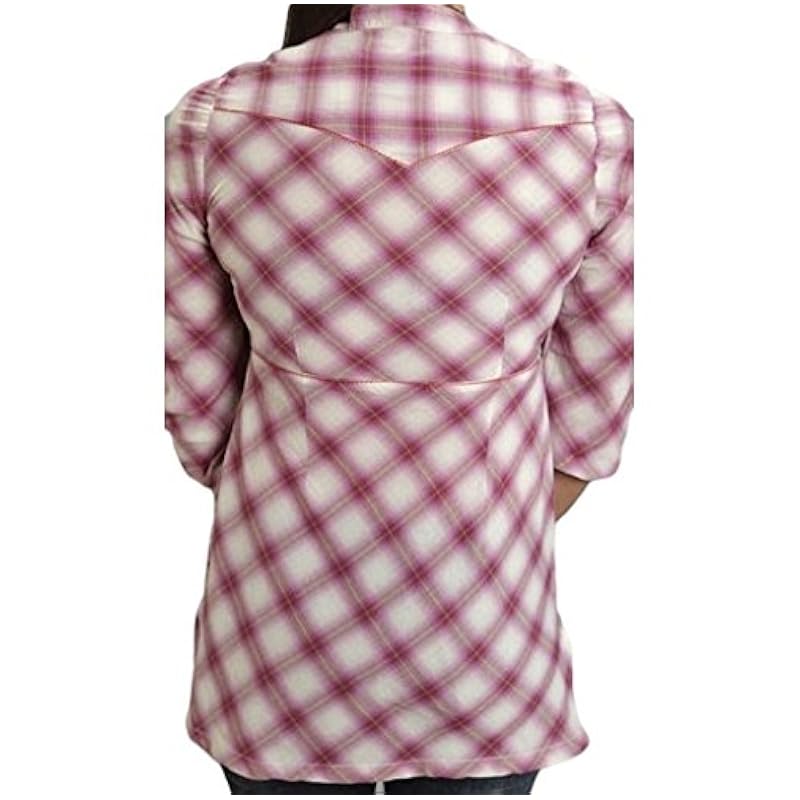 Stetson Stetson Pink Plaid Tunic Top Ladies Collection- Fall Winter I Pink ‎womens Tops, Tees & Blouses