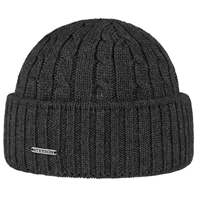 Stetson Hats & Caps ‎womens Stetson Georgia Wool Knit Hat with Cuff Women/Men - Made in Germany Anthracite