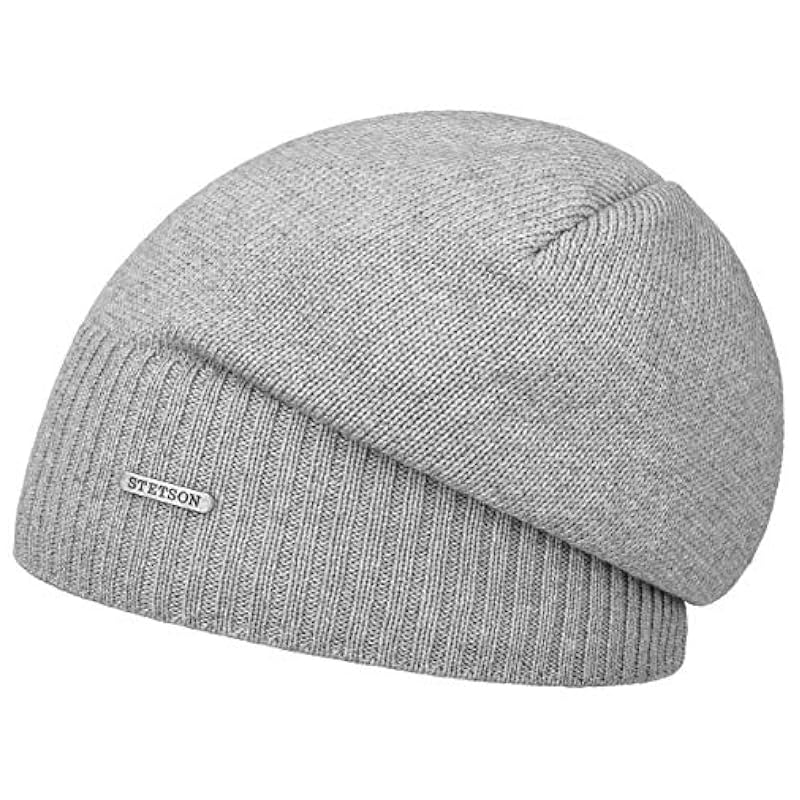 Stetson Hats & Caps ‎womens Stetson Wool Merino Oversize Beanie Women/Men - Made in Italy Grey