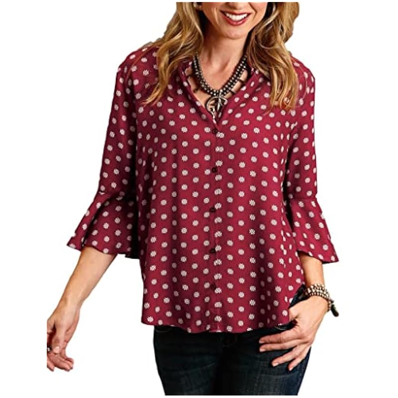 Stetson Western Shirt Womens L/S Button L Wine 11-050-0590-7029 WI Stetson ‎womens Tops, Tees & Blouses