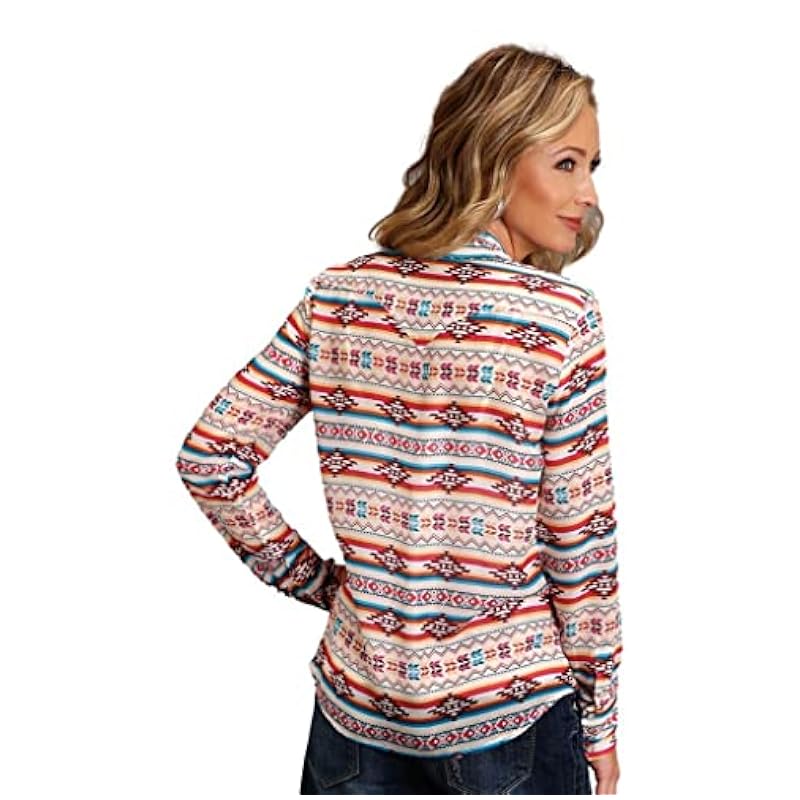 Stetson Women's Multi Southwestern Print Long Sleeve Western Blouse Shirt Multi Large ‎womens Tops, Tees & Blouses Stetson