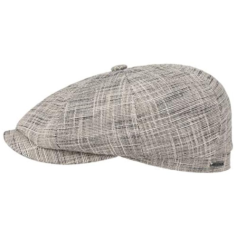 ‎mens Hats & Caps Stetson Stetson 8/4 Panel Hatteras Newsboy Caps (Beige/Black, 63 cm)