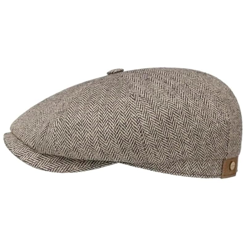 ‎mens Hats & Caps Stetson Stetson Hatteras Frame Silk Cap Women/Men - Made in The EU Beige-black