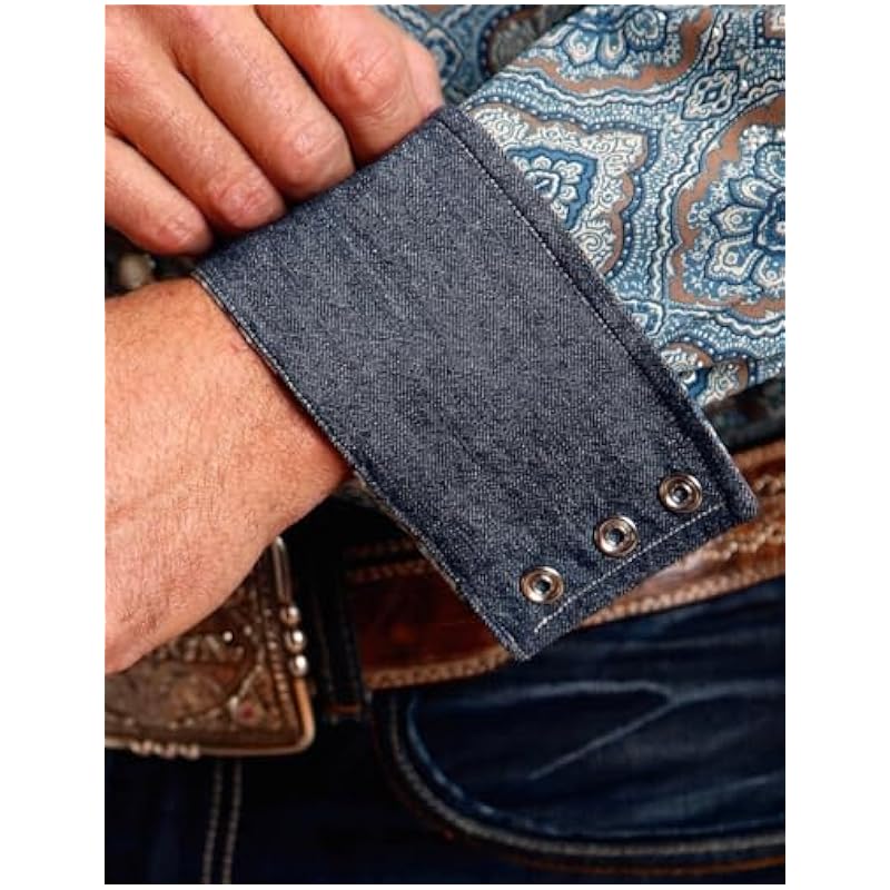 Stetson Shirts Stetson Sierra Paisley Blue Print - Mens Shirt Blue