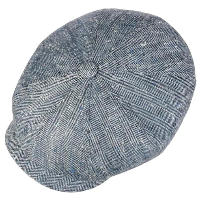 Stetson Hats & Caps ‎mens Stetson Hatteras Tweed Herringbone Flat Cap Men - Made in Germany Blue