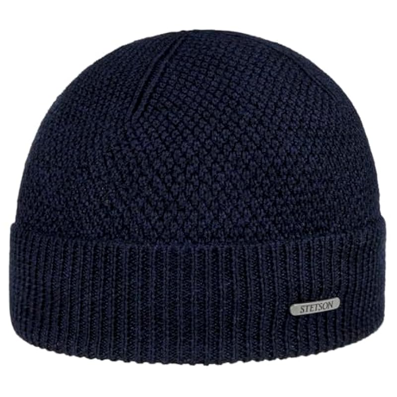 Stetson Rodrick Merino Knit Hat Women/Men - Made in Italy Navy Stetson ‎womens Hats & Caps