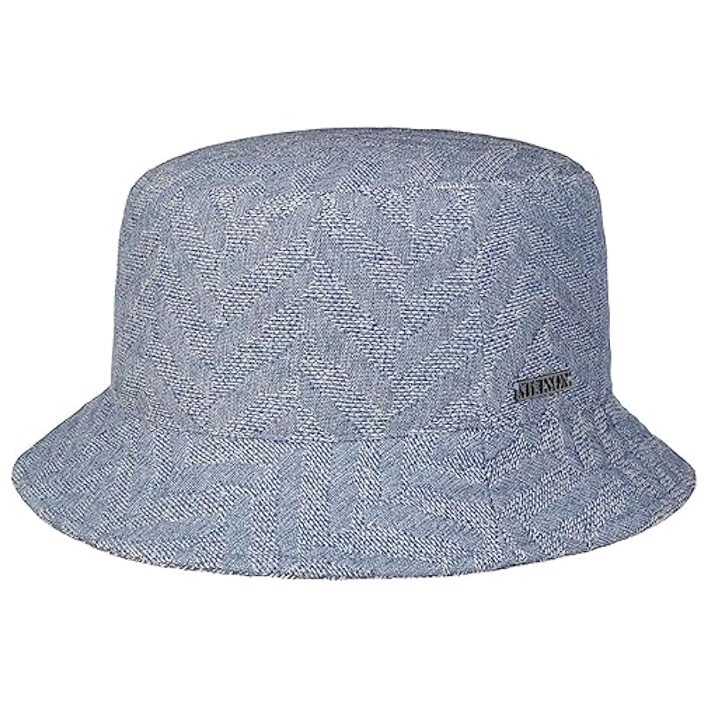 Stetson Accessories ‎womens Stetson Herringbone Cotton Bucket Hat Women/Men - Made in The EU Blue