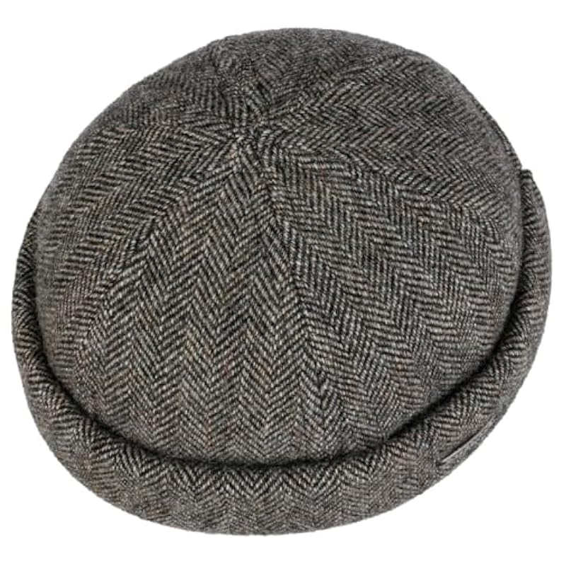 Stetson Stetson Lavoy Herringbone Wool Docker Hat Men - Made in The EU Dark Beige ‎mens Hats & Caps