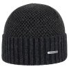 ‎mens Hats & Caps Stetson Stetson Tevida Merino Beanie with Cuff Men - Made in Italy Anthracite