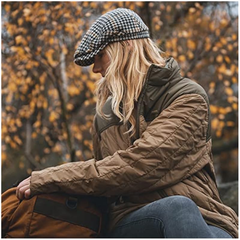 Stetson Hats & Caps ‎unisex-ad Stetson Venderell Harris Tweed Flat Cap Women/Men Black-Beige 7 5/8