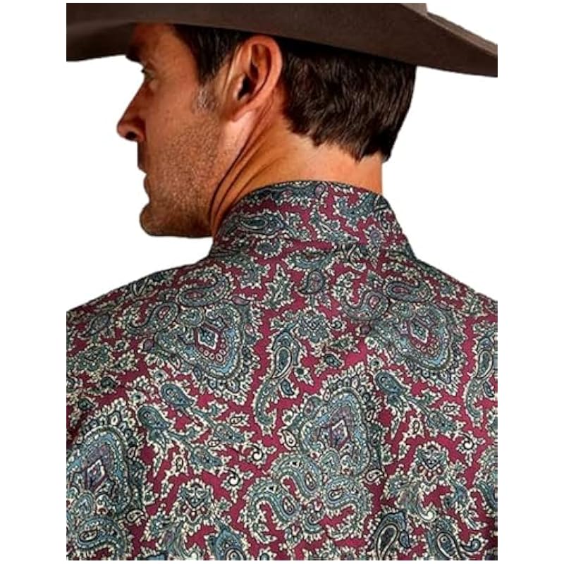 Stetson Grey and Sand Paisley Mens Shirt 1100104256022GY Tan ‎mens Jeans Stetson