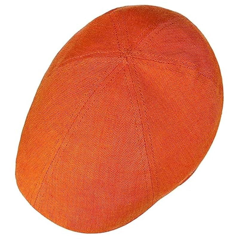 Stetson Texas Descott Linen Flat Cap Men - Made in The EU Orange ‎mens Hats & Caps Stetson