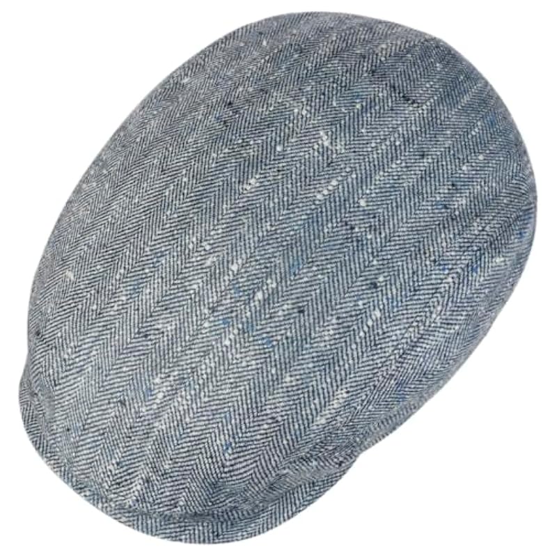 Stetson Tweed Herringbone Driver Flat Cap Men - Made in Germany Blue Stetson ‎mens Hats & Caps