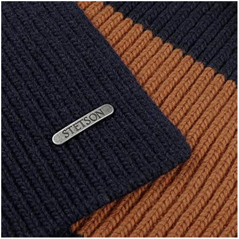 ‎womens Scarves & Wraps Stetson Stetson Twotone Stripes Wool Scarf Women/Men - Made in Italy Brown-blue
