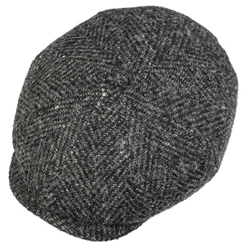 Stetson Hats & Caps ‎mens Stetson Hatteras Herringbone Flat Cap Men - Made in Germany Black