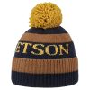 Stetson Stetson Classic Bobble Hat Women/Men - Made in Italy Brown-blue ‎womens Hats & Caps