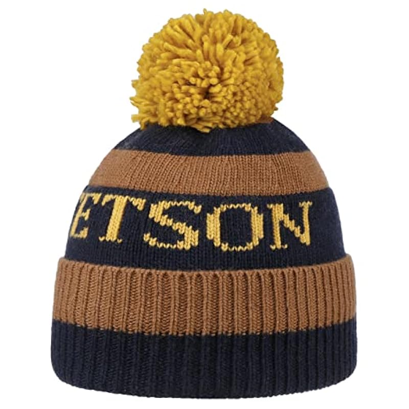 Stetson Stetson Classic Bobble Hat Women/Men - Made in Italy Brown-blue ‎womens Hats & Caps