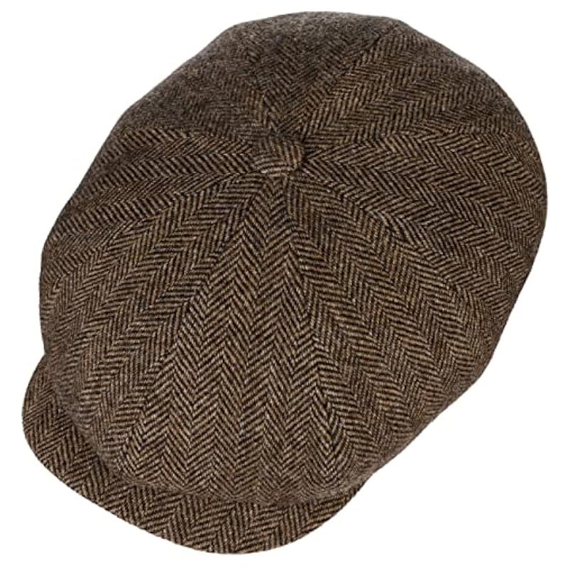 Stetson Hatteras Classic Ear Flaps Flat Cap Men - Made in The EU Brown-black ‎mens Hats & Caps Stetson