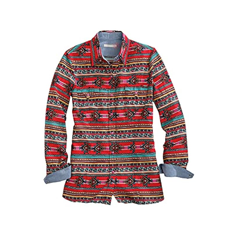 Tin Haul Red Aztec Print Women's Long Sleeve Snap Shirt 1005000640602RE Red ‎womens Tops, Tees & Blouses Stetson