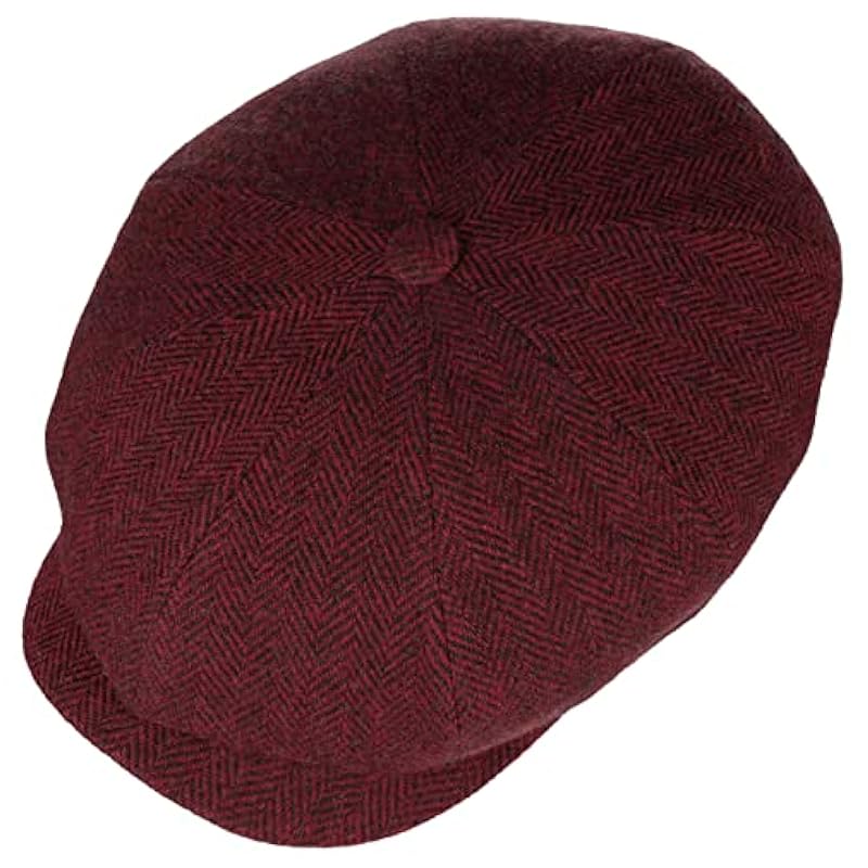 Stetson Hats & Caps ‎mens Stetson Hatteras Classic Wool Flat Cap Men - Dark Red