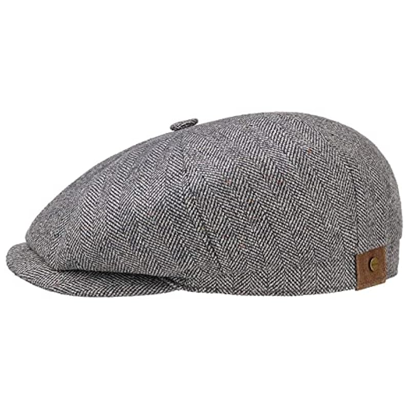 Stetson Stetson Hatteras Frame Silk Cap Women/Men - Made in The EU Blue-white ‎mens Hats & Caps