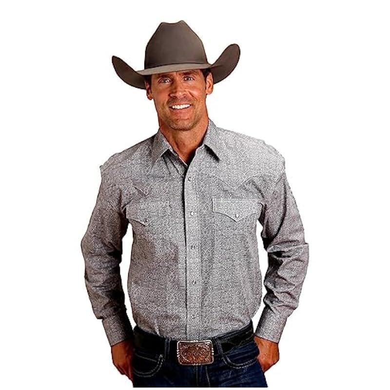 Stetson Shirts ‎mens Stetson Shadow Medallion Snap Grey - Mens Shirt