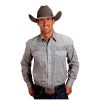 Stetson Shadow Medallion Snap Grey - Mens Shirt Stetson ‎mens Shirts