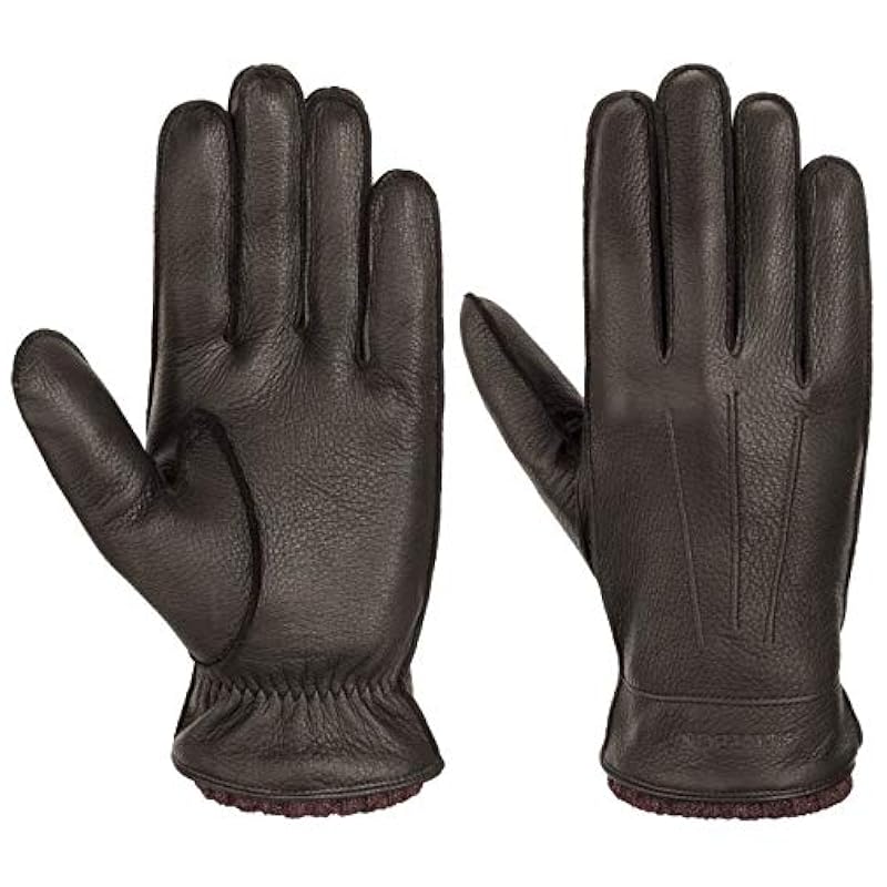 Stetson Gloves & Mittens ‎mens Stetson Deer Cashmere Leather Gloves Men - Dark Brown