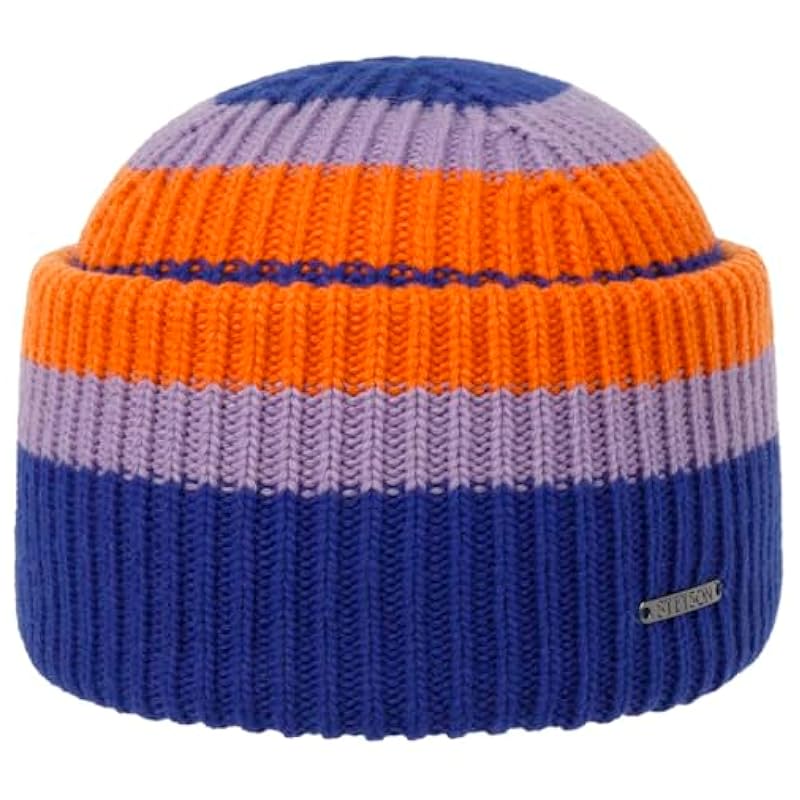 Stetson Big Cuff Freestyle Knit Beanie Women/Men - Made in Italy Blau-orange ‎womens Hats & Caps Stetson
