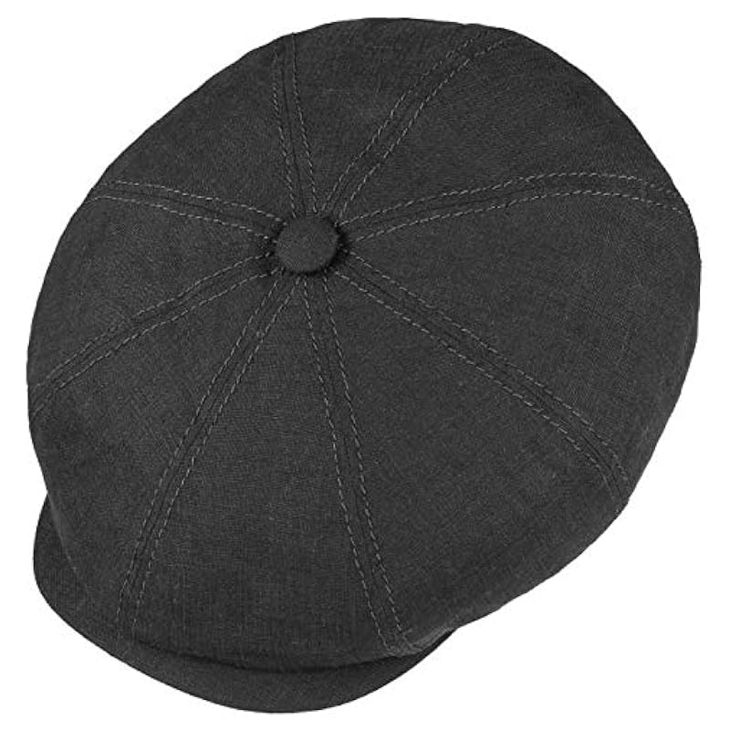 ‎mens Hats & Caps Stetson Stetson Hatteras Linen Newsboy Cap Women/Men | Made in The EU Black