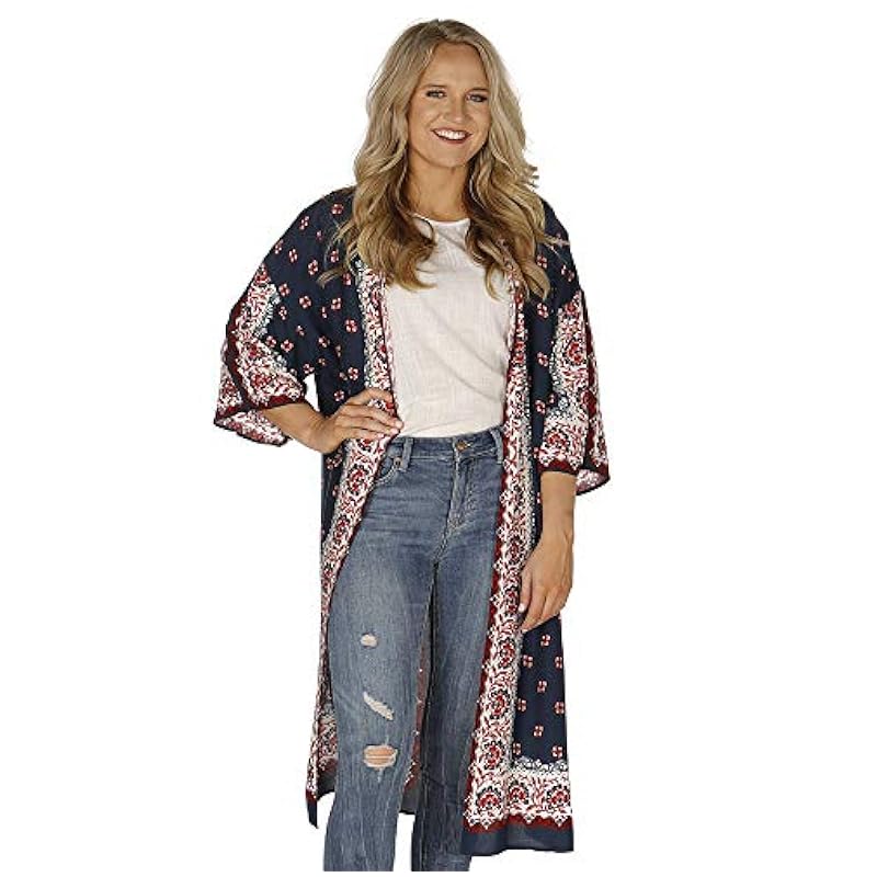 ‎womens Sweaters Stetson Stetson Western Sweater Women L/S Kimono White 11-500-0590-0514 WH X-Small-Sm