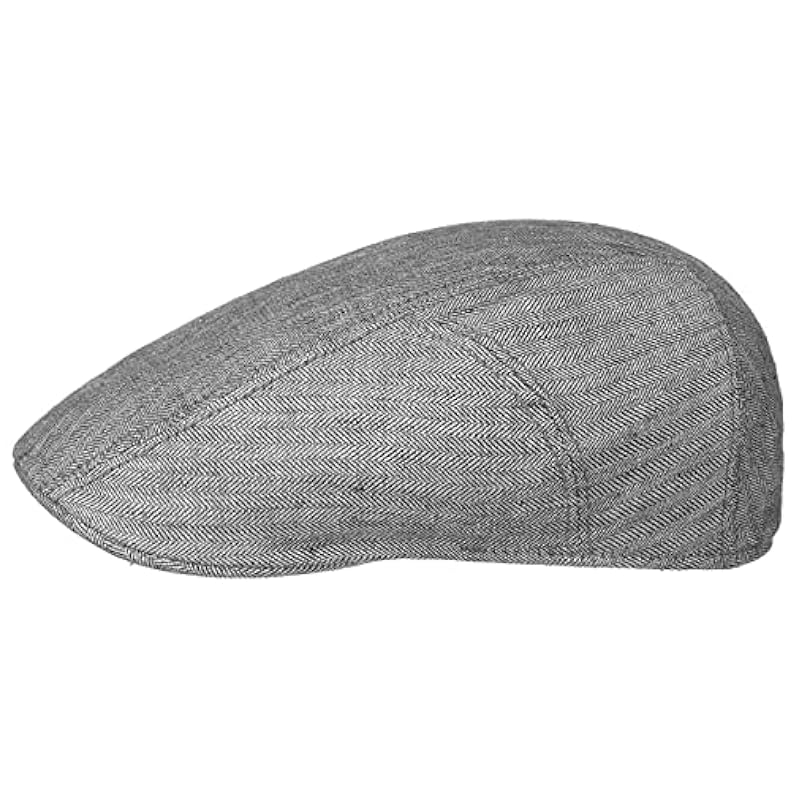 Stetson Stetson Herringbone Linen Flat Cap Men - Made in The EU Grey ‎mens Hats & Caps
