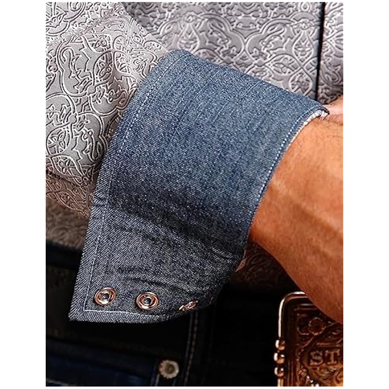 Stetson Shirts ‎mens Stetson Shadow Medallion Snap Grey - Mens Shirt