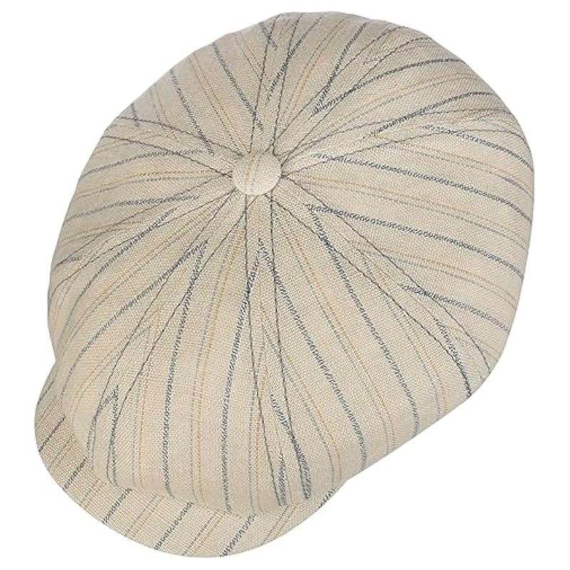 Stetson Stetson Hatteras Ledford Linen Flat Cap Men - Made in Germany Nature-blue ‎mens Hats & Caps