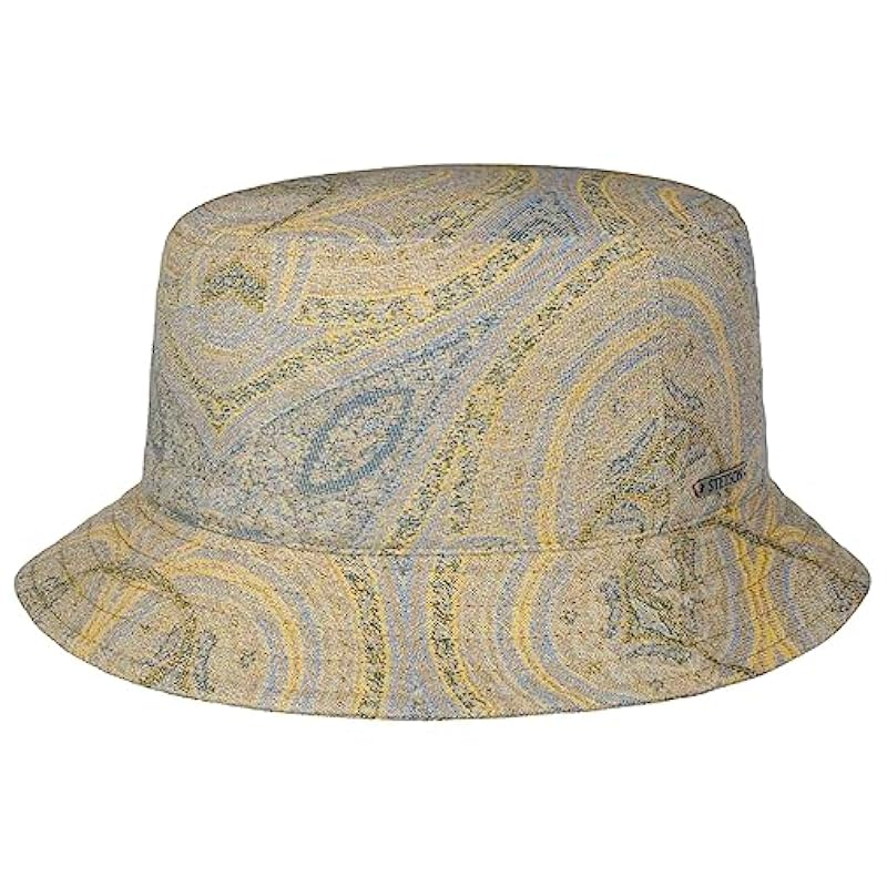 Stetson Belleview Bucket Cloth Hat Women/Men - Made in The EU Blue-yellow ‎womens Hats & Caps Stetson