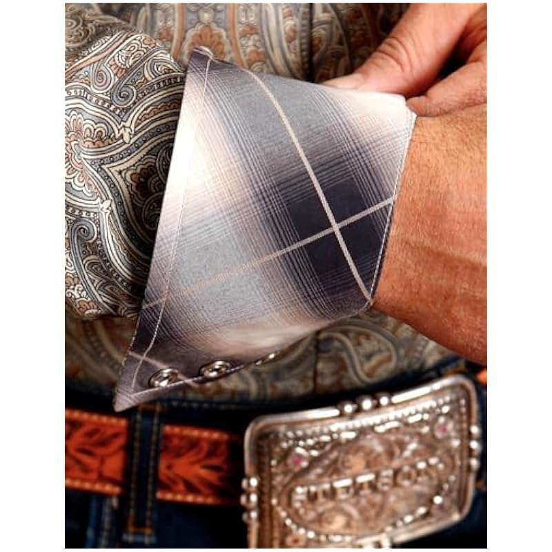 ‎mens Shirts Stetson Stetson Karmen Roper Brown Desert Medallion Paisley Men's Long Sleeve Snap Western Shirt 11-001-0925-6003 BR Brown