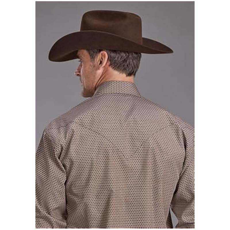Stetson Shirts ‎mens Stetson Brown Diamonds Print - Mens Shirt