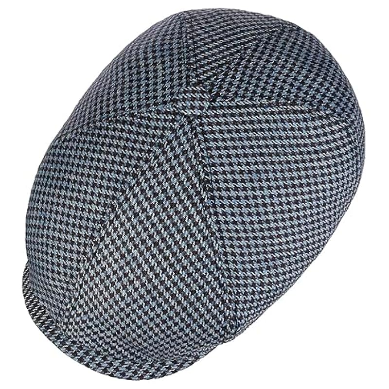 ‎mens Hats & Caps Stetson Stetson Silk Houndstooth Flat Cap Men - Made in The EU Blue