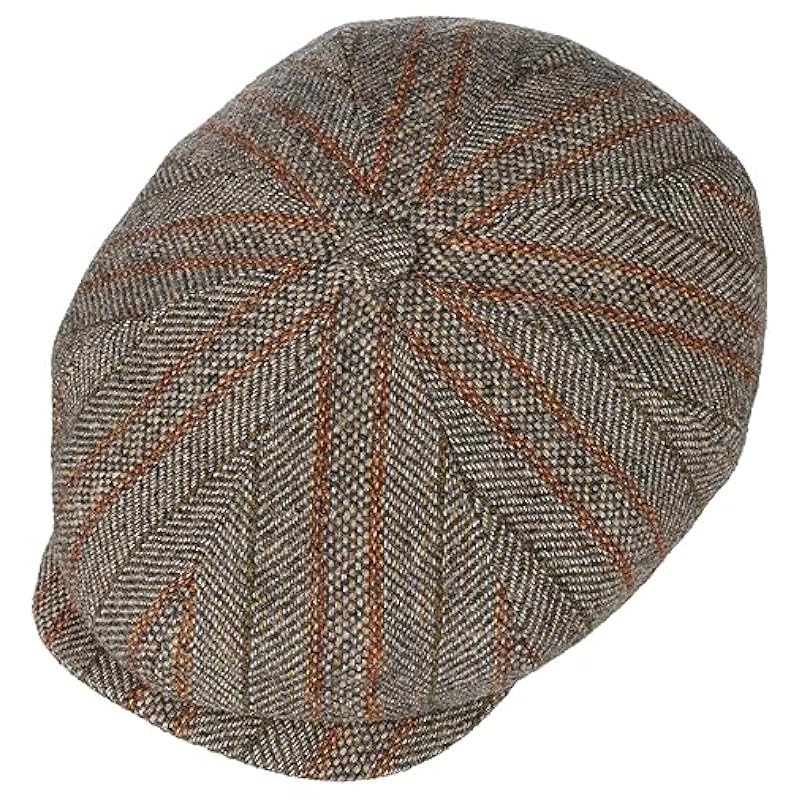 Stetson Hatteras Herringbone Stripe Flat Cap Men - Made in The EU Beige Stetson ‎mens Hats & Caps