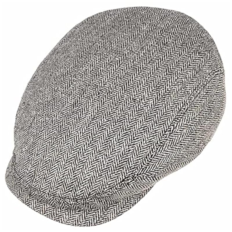 Stetson Belfast Silk Flat Cap Women/Men | Made in The EU Black-white ‎mens Hats & Caps Stetson